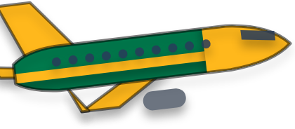 The E195 Flyover jet in green and gold