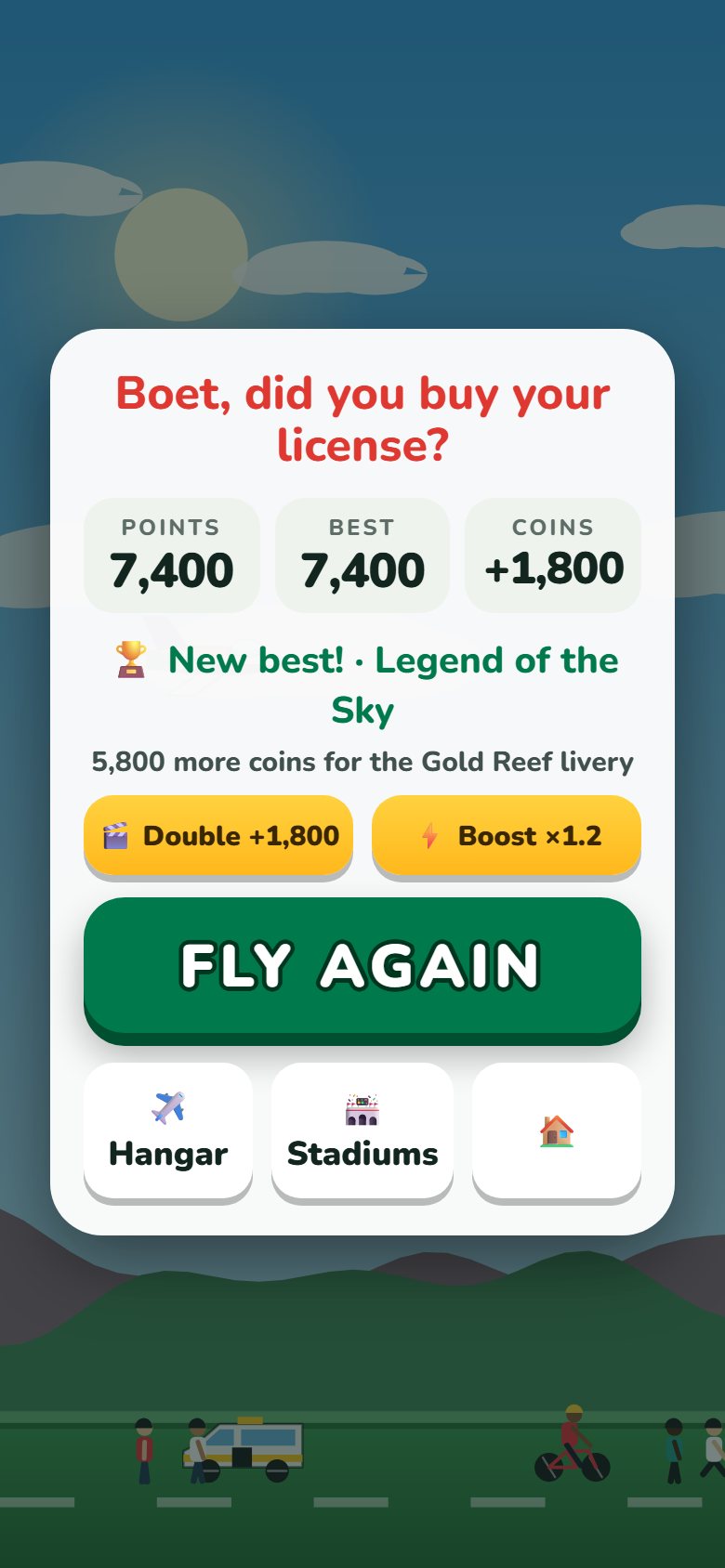 Game over screen